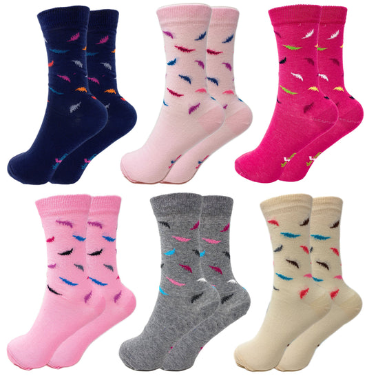 Women’s Cotton Crew Socks 6 Pack – Soft Breathable Colorful Fit 5-10 Casual Use