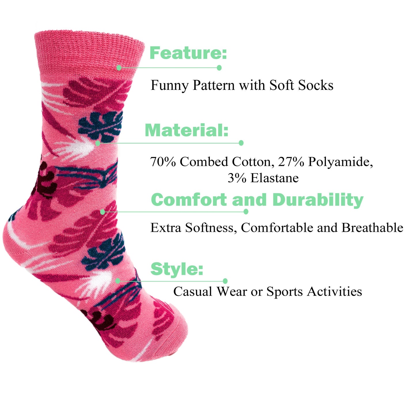 Women’s Cotton Crew Socks 6 Pack – Soft Breathable Colorful Fit 5-10 Casual Use