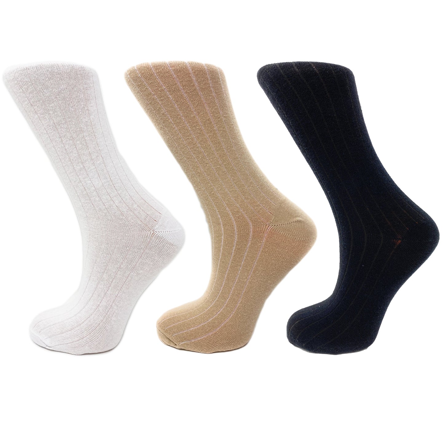 3 Pairs Women’s Mid Calf Socks Colorful Soft Breathable Cotton Blend Moisture Wicking