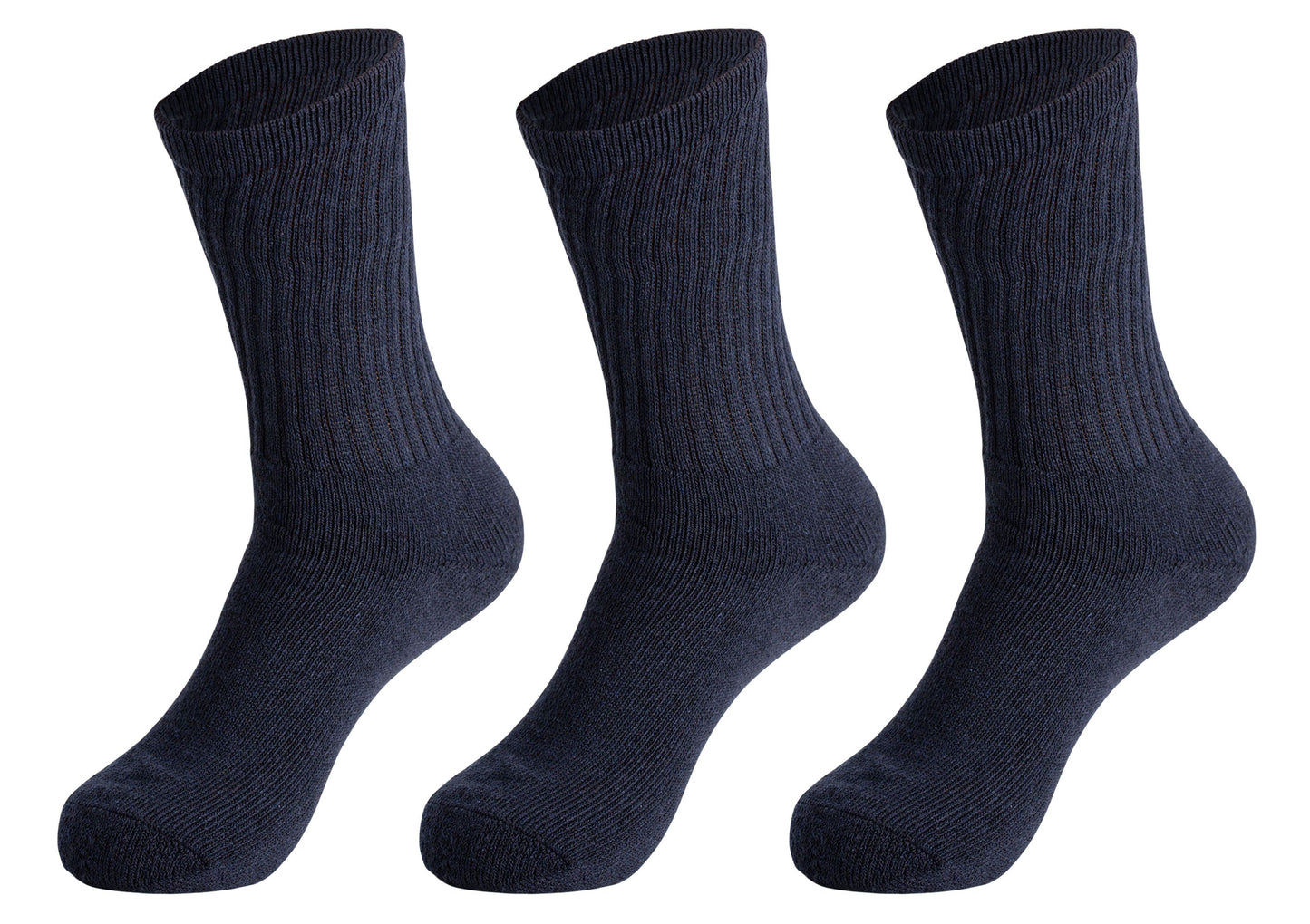 Women Cotton Crew Socks Black 3 Pack Size 5-10 Athletic Soft Cushion Everyday
