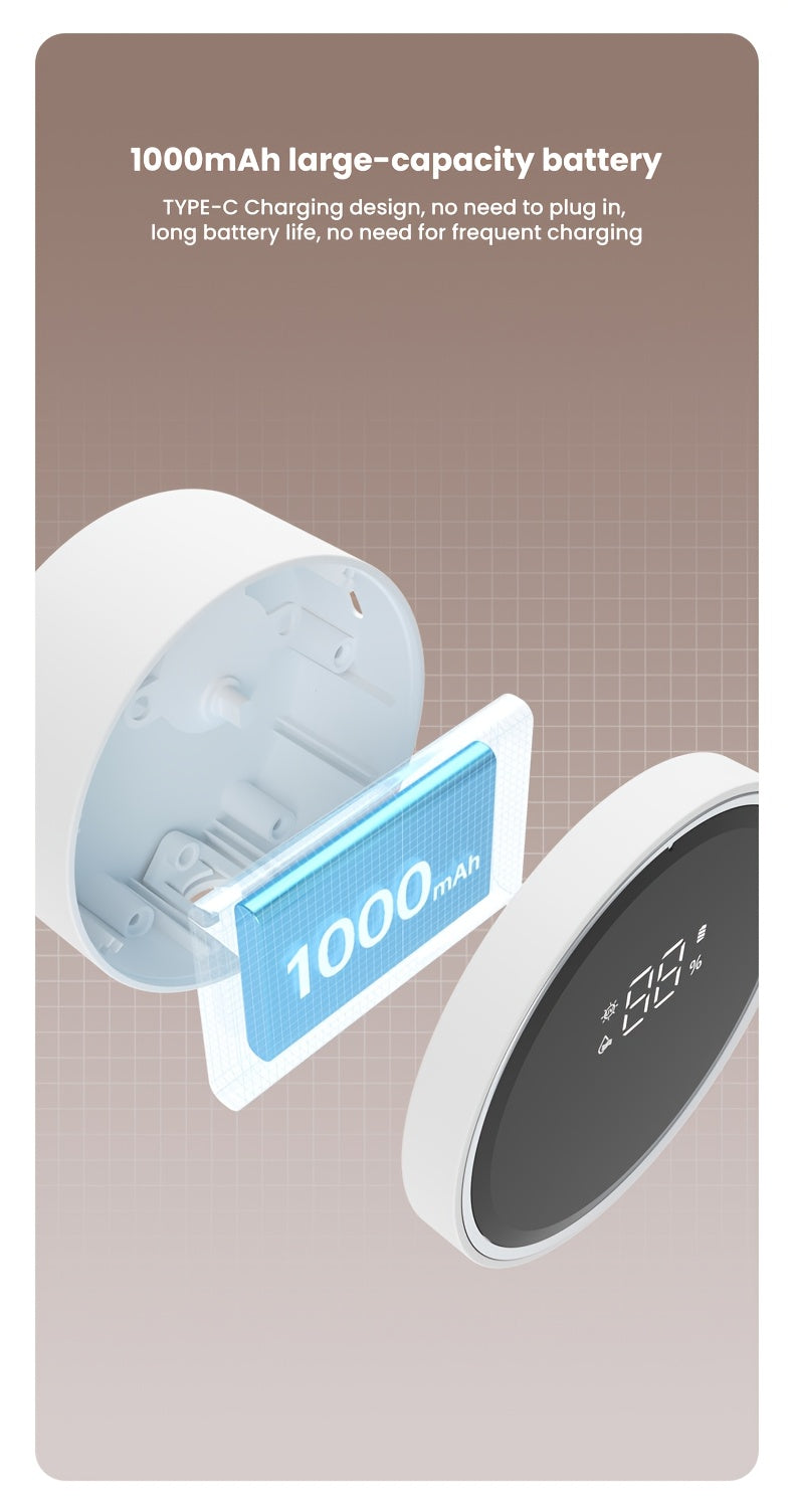 Smart Toothbrush Dryer Wall Mount USB LED Display Rotating Sterilizer ABS White