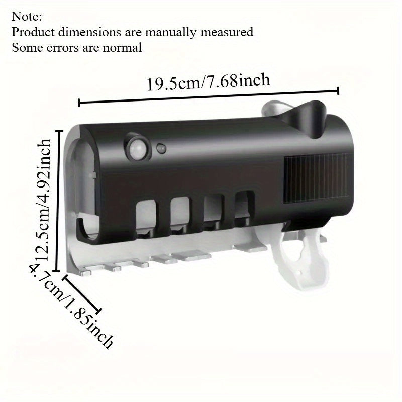 Wall Mount Toothbrush Sterilizer USB Solar Rechargeable Stand Smart Dryer 400mAh