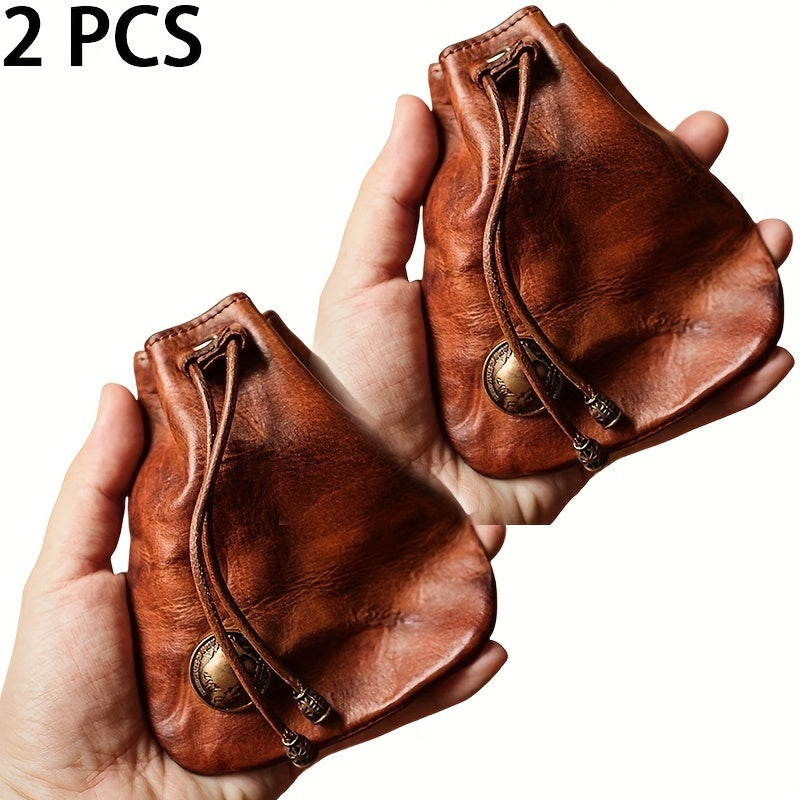 Mini Viking Sporran Coin Purse Keychain Top-Grain Leather Waist Bag 1pc