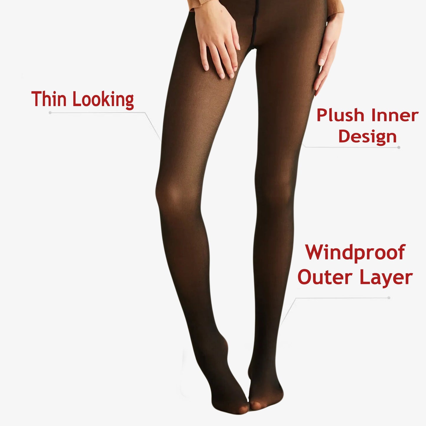 Thermal Fleece Lined Pantyhose Women Sheer Tights High Waist Warm Winter 1 Pair