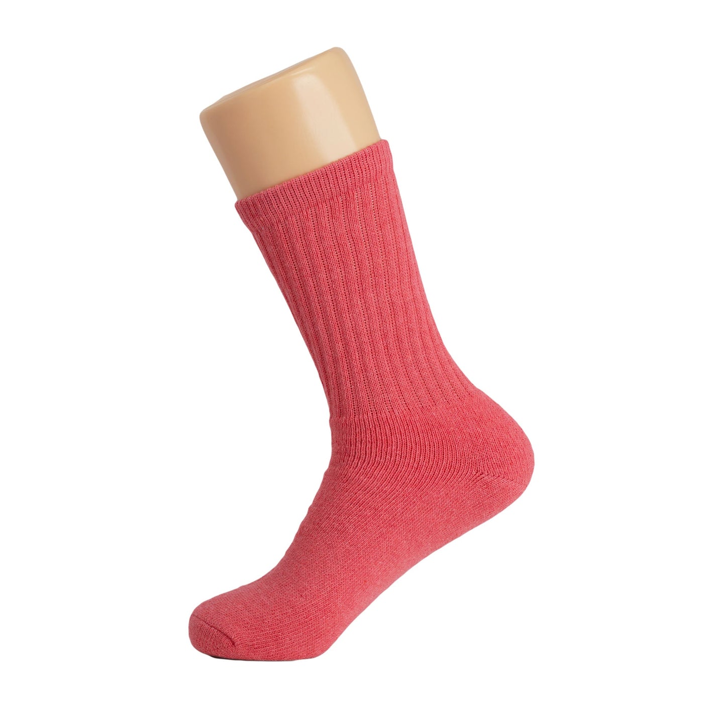 Womens Rose Red Cotton Crew Socks 3 Pack Size 5-10 Soft Breathable Cushioned Fit