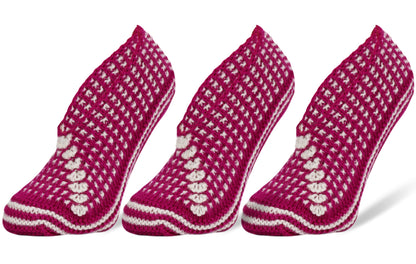 Crochet Slipper Socks for Women 3 Pairs Handmade Soft Cozy Knit Size 5-7