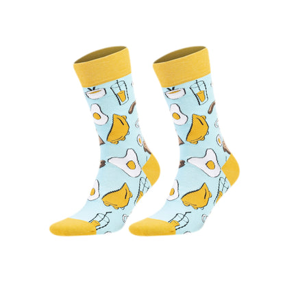 Unisex colorful cotton crew socks, 1 pair, style 1