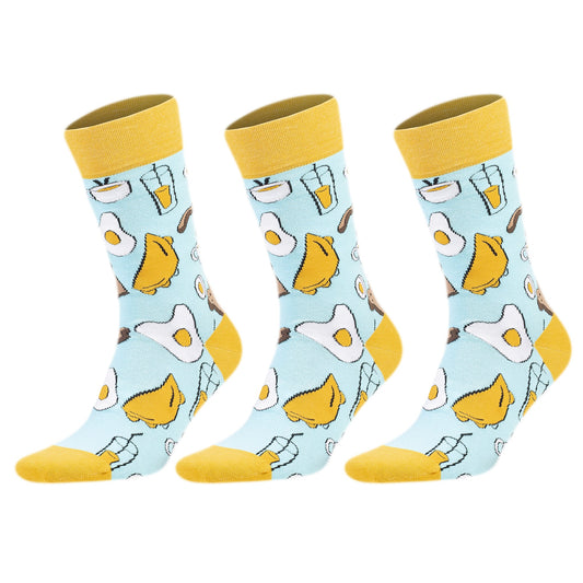 3 Pairs Unisex Colorful Novelty Crew Socks Cotton Dress Gift Fun Animal Fruit
