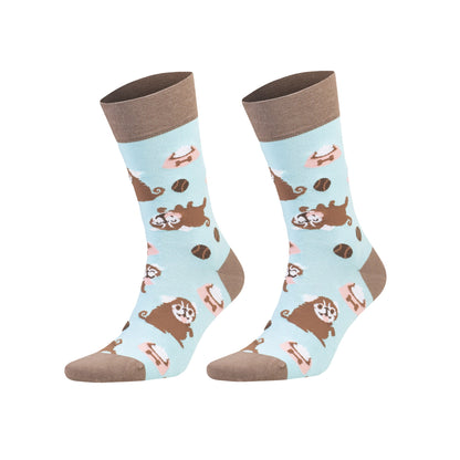 Unisex colorful cotton crew socks, 1 pair, style 2