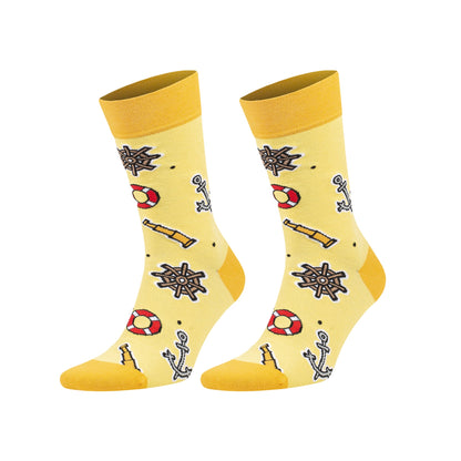Unisex colorful cotton crew socks, 1 pair, style 9