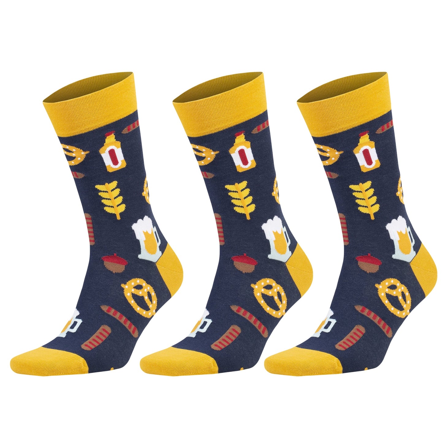 3 Pairs Unisex Colorful Novelty Crew Socks Cotton Dress Gift Fun Animal Fruit