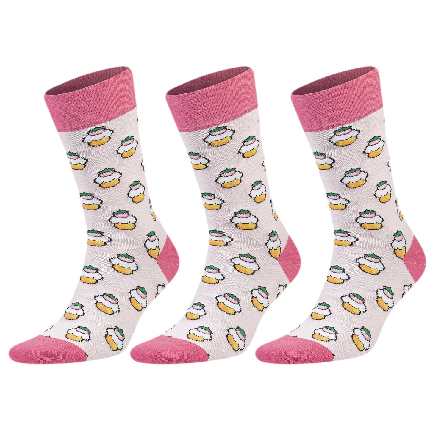 3 Pairs Unisex Colorful Novelty Crew Socks Cotton Dress Gift Fun Animal Fruit