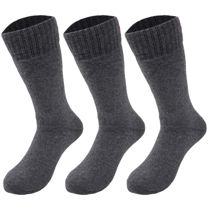 Men's thermal insulated cotton socks, 3 pairs, in gray