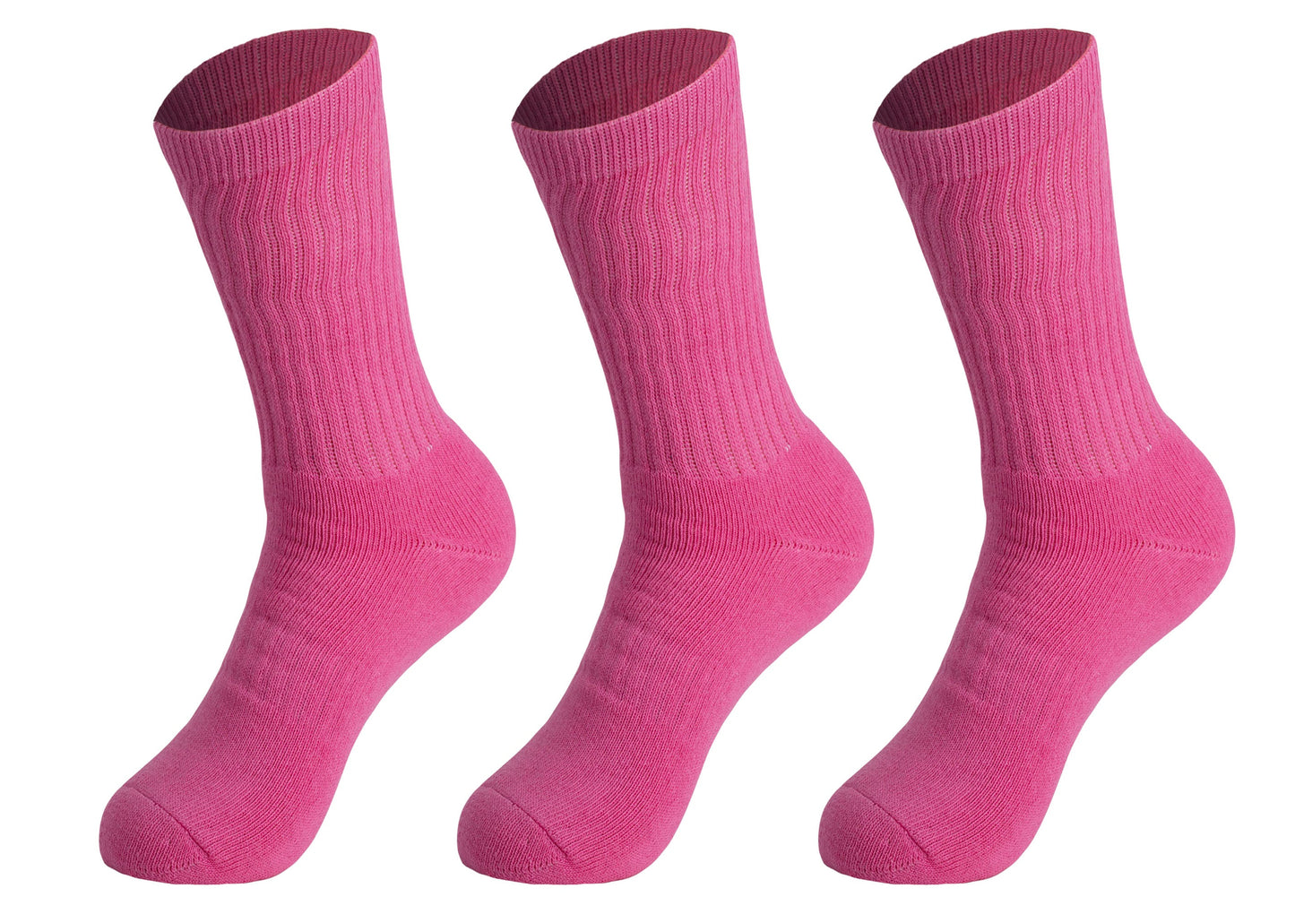Women Cotton Crew Socks Black 3 Pack Size 5-10 Athletic Soft Cushion Everyday