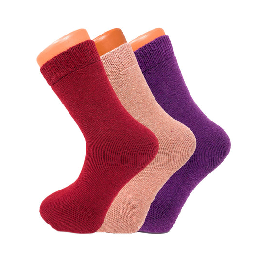 3 Pairs Women’s Thermal Wool Crew Socks Size 5-7 Warm Soft Winter Essentials