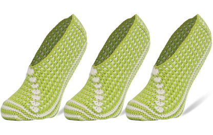 Crochet Slipper Socks for Women 3 Pairs Handmade Soft Cozy Knit Size 5-7