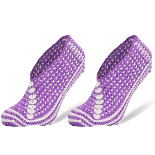Women’s Handmade Crochet Slipper Socks Indoor Soft House Shoes Size 5–7 1 Pair