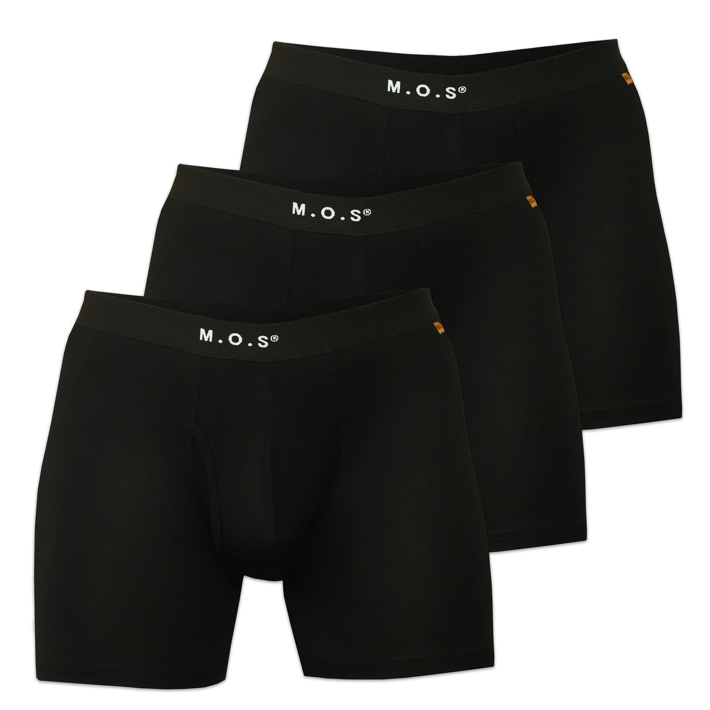 Men's Bamboo Boxer Briefs 3 Pack Moisture Wicking Long Fit Breathable Soft Pouch