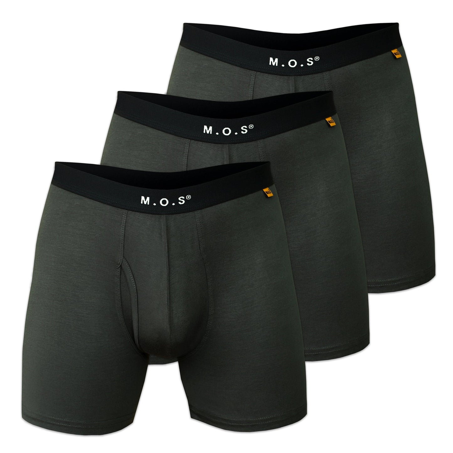 Men's Bamboo Boxer Briefs 3 Pack Moisture Wicking Long Fit Breathable Soft Pouch