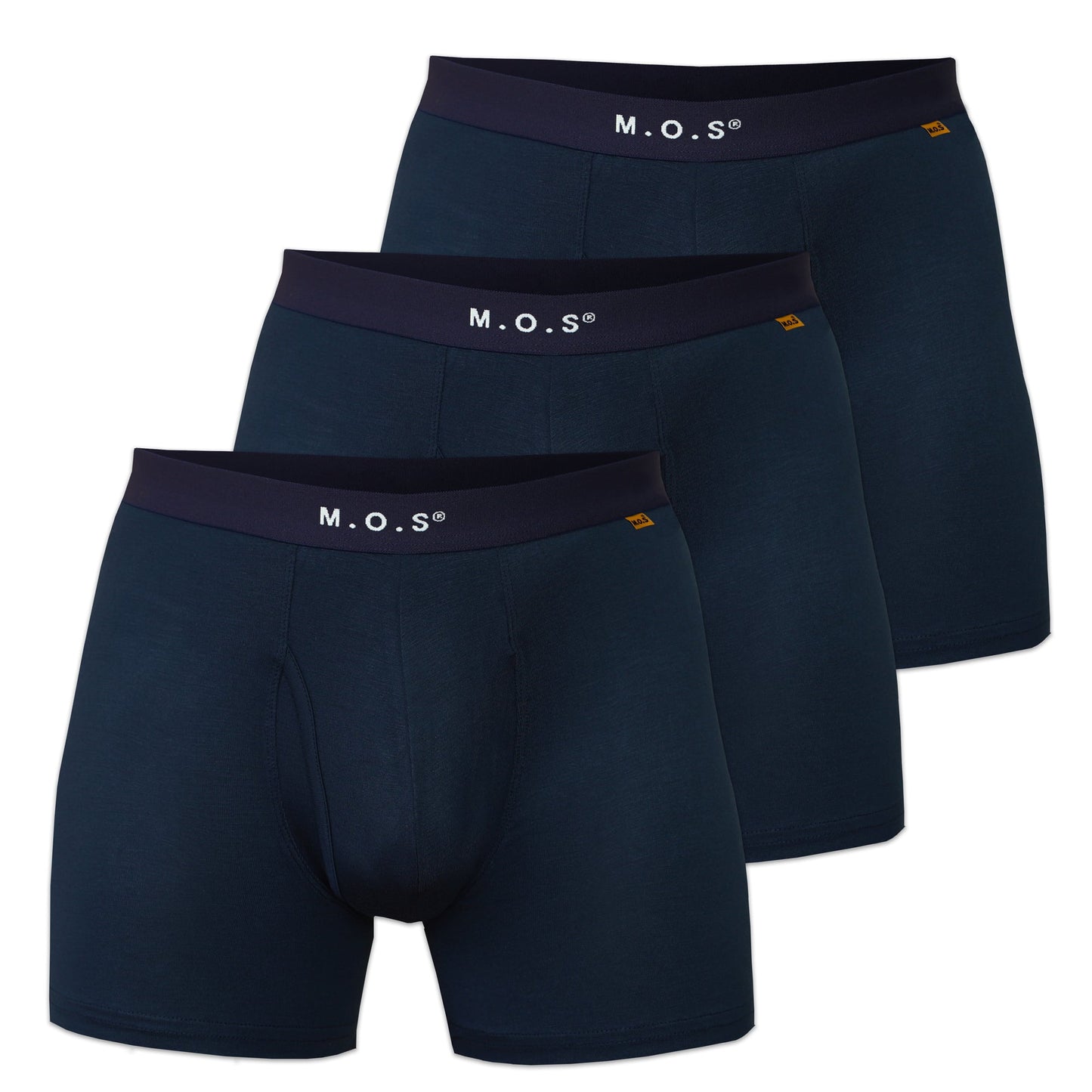Men's Bamboo Boxer Briefs 3 Pack Moisture Wicking Long Fit Breathable Soft Pouch