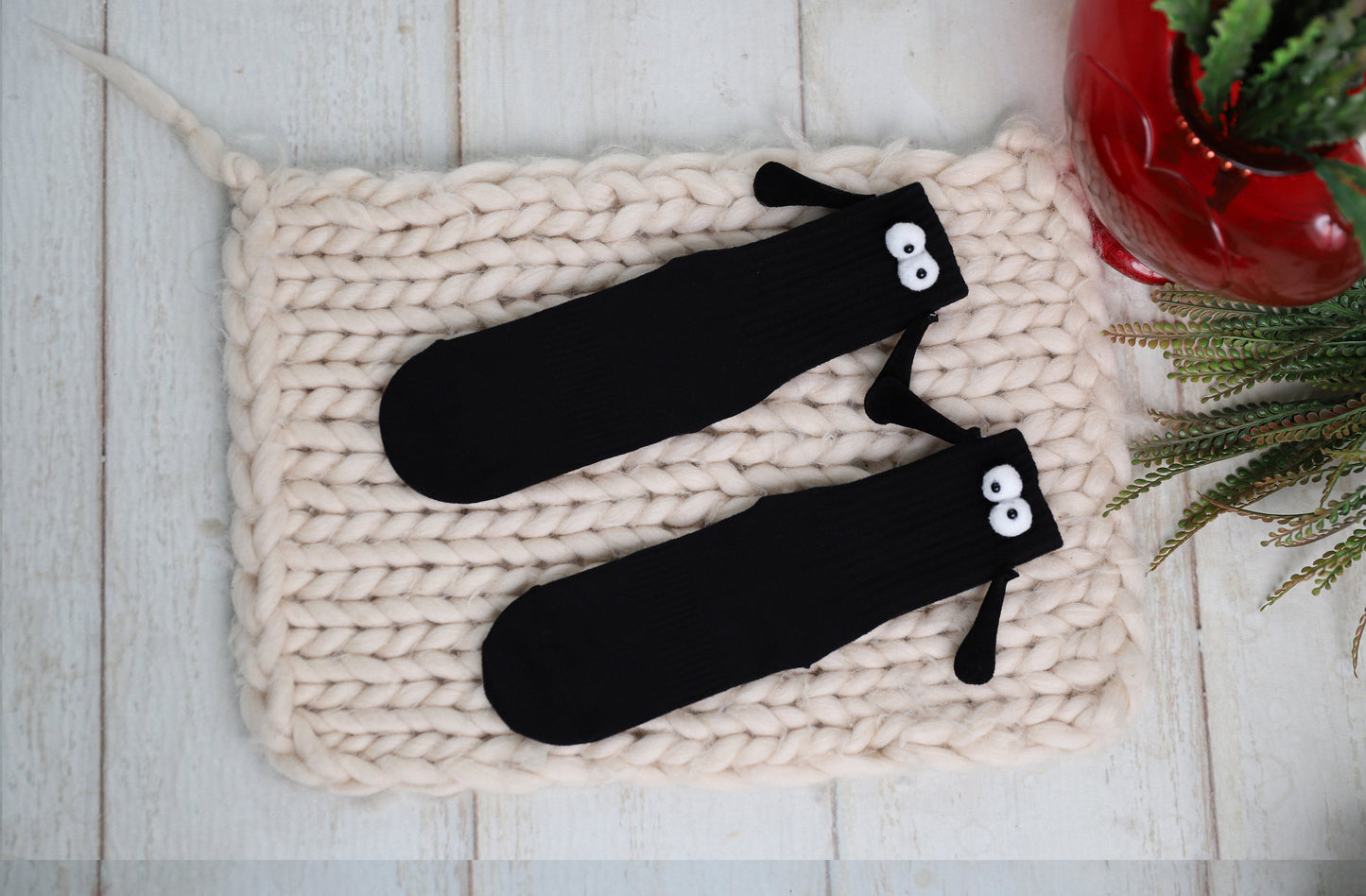 Magnetic Matching Couple Socks 1 Pair Funny Romantic Gift Unisex Size 5-10