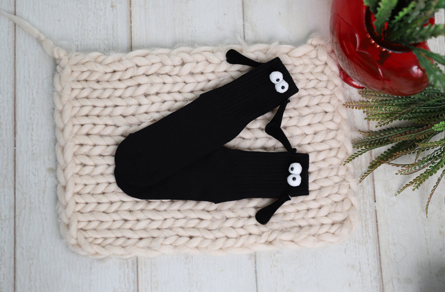 Magnetic Matching Couple Socks 1 Pair Funny Romantic Gift Unisex Size 5-10