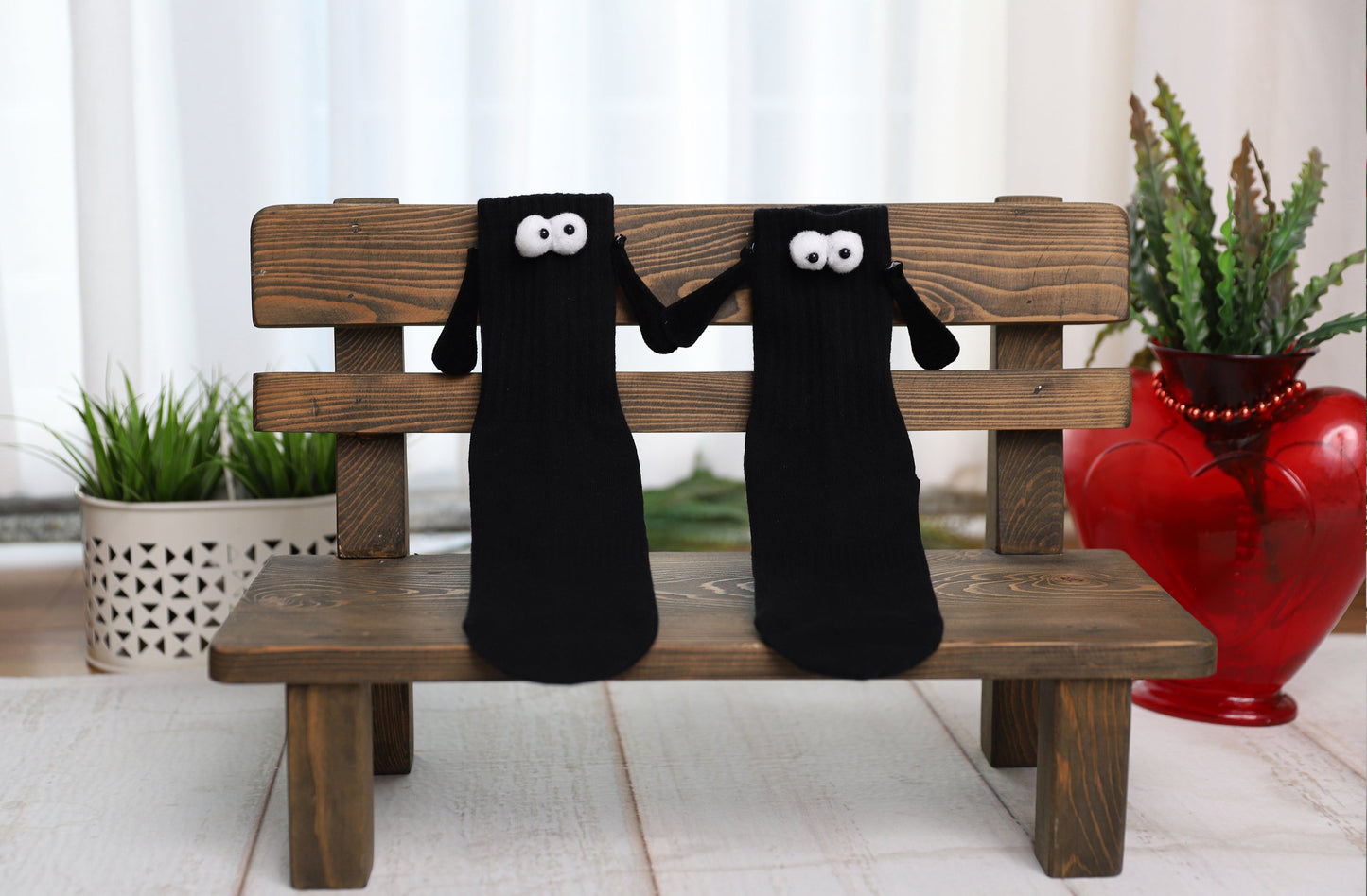 Magnetic Matching Couple Socks 1 Pair Funny Romantic Gift Unisex Size 5-10