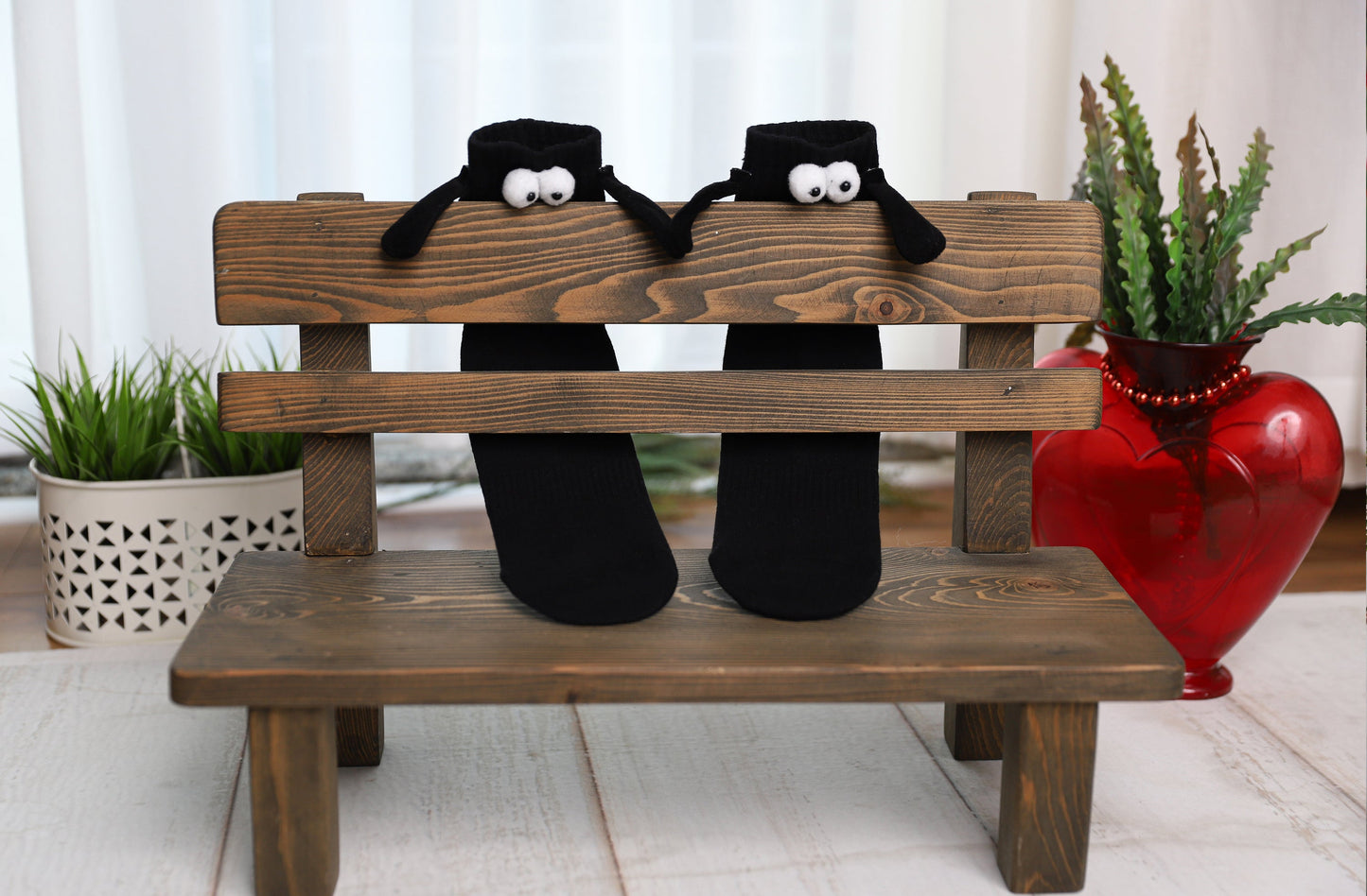 Magnetic Matching Couple Socks 1 Pair Funny Romantic Gift Unisex Size 5-10