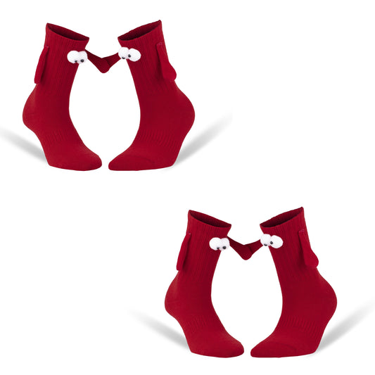 Matching Magnetic Couple Socks 2 Pairs Holding Hands Gift Valentine Size 5-10