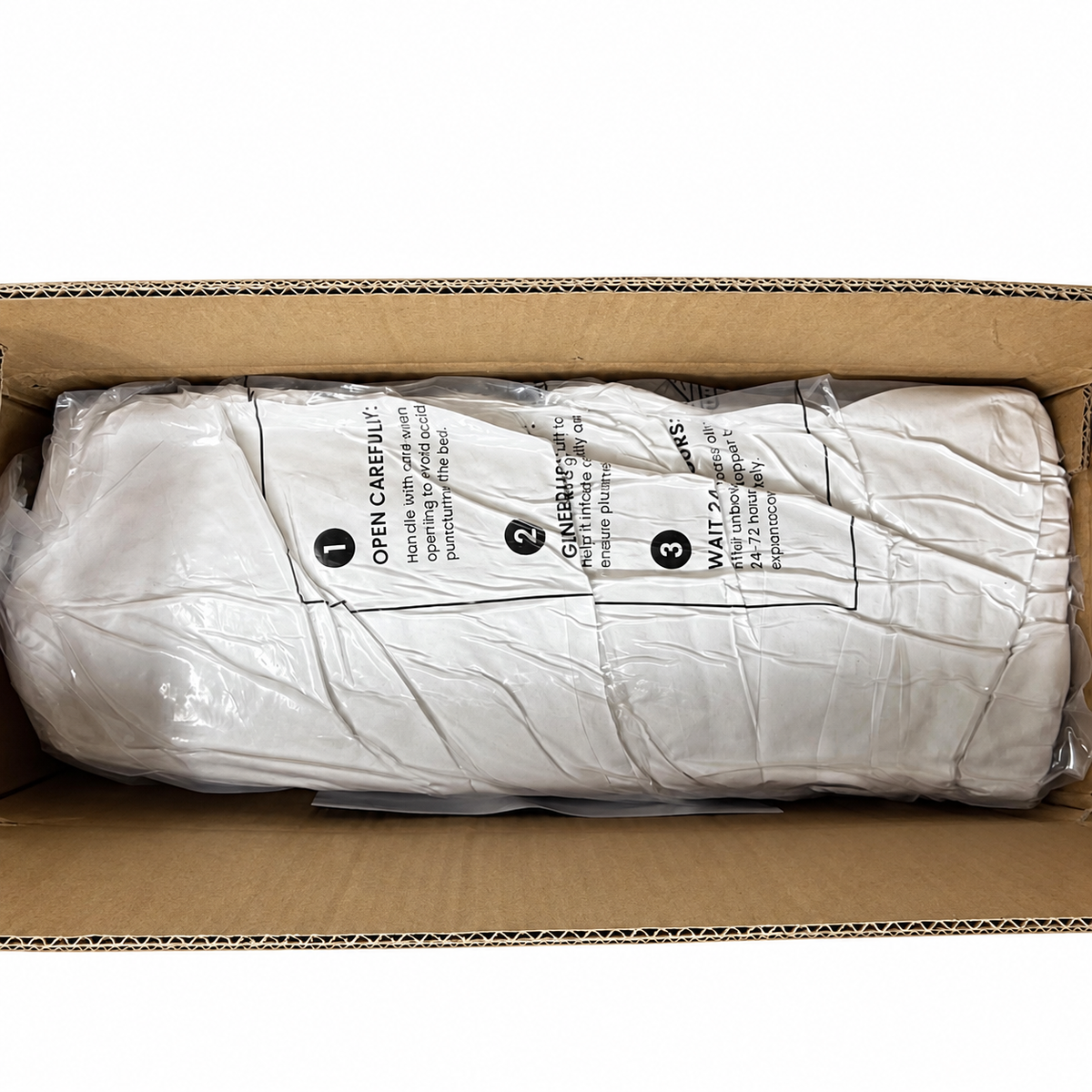 Actual MATBEBY Full XL topper in packaging; background cleaned