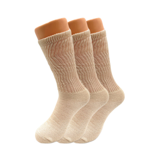 Women’s Mid-Calf Cotton Crew Socks 3 Pack Cushioned Athletic Fit Size 5-10
