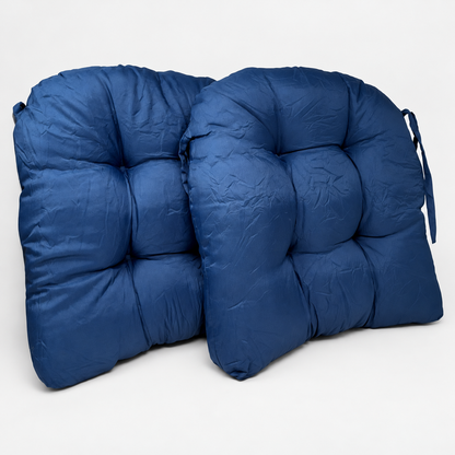 Actual navy cushions; cleaned background, original arrangement preserved