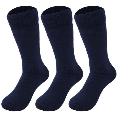 Men's thermal insulated cotton socks, 3 pairs, in navy