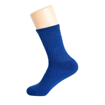 Women's royal blue cotton crew socks, 3 pairs