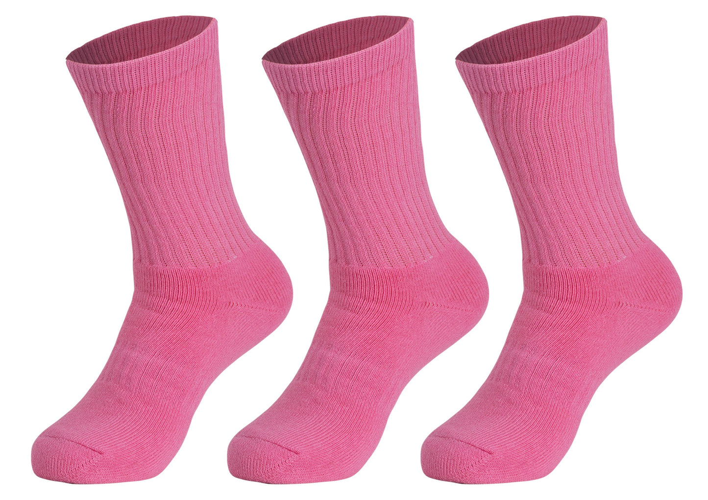 Women Cotton Crew Socks Black 3 Pack Size 5-10 Athletic Soft Cushion Everyday