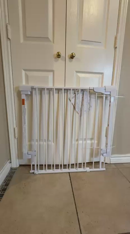 Cumbor Walk-Through Baby & Pet Safety Gate White Open Box
