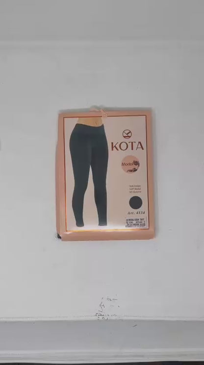 Women Black High Waist Slim Leggings Stretch Cotton Blend Hidden Pocket