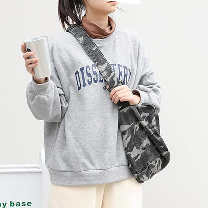 Camouflage Hobo Crossbody Bag Gray Canvas Adjustable Strap Open Box — manufacturer catalog reference