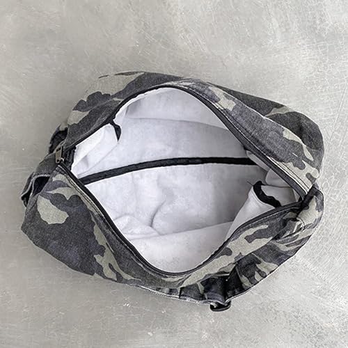 Camouflage Hobo Crossbody Bag Gray Canvas Adjustable Strap Open Box — manufacturer catalog reference