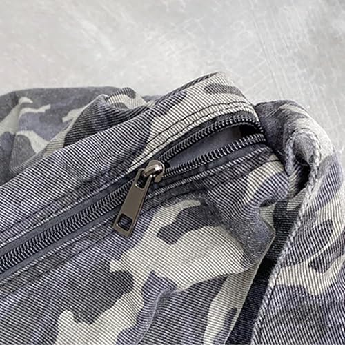 Camouflage Hobo Crossbody Bag Gray Canvas Adjustable Strap Open Box — manufacturer catalog reference