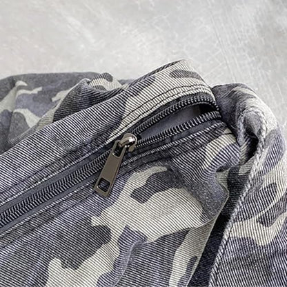 Camouflage Hobo Crossbody Bag Gray Canvas Adjustable Strap Open Box — manufacturer catalog reference