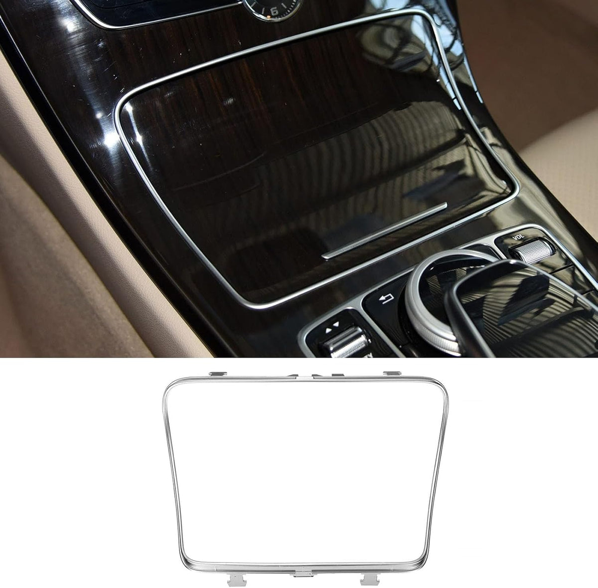 TTCR-II Cup Holder Trim for Mercedes C W205 GLC W253 Silver Chrome Open Box — manufacturer catalog reference
