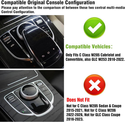 TTCR-II Cup Holder Trim for Mercedes C W205 GLC W253 Silver Chrome Open Box — manufacturer catalog reference