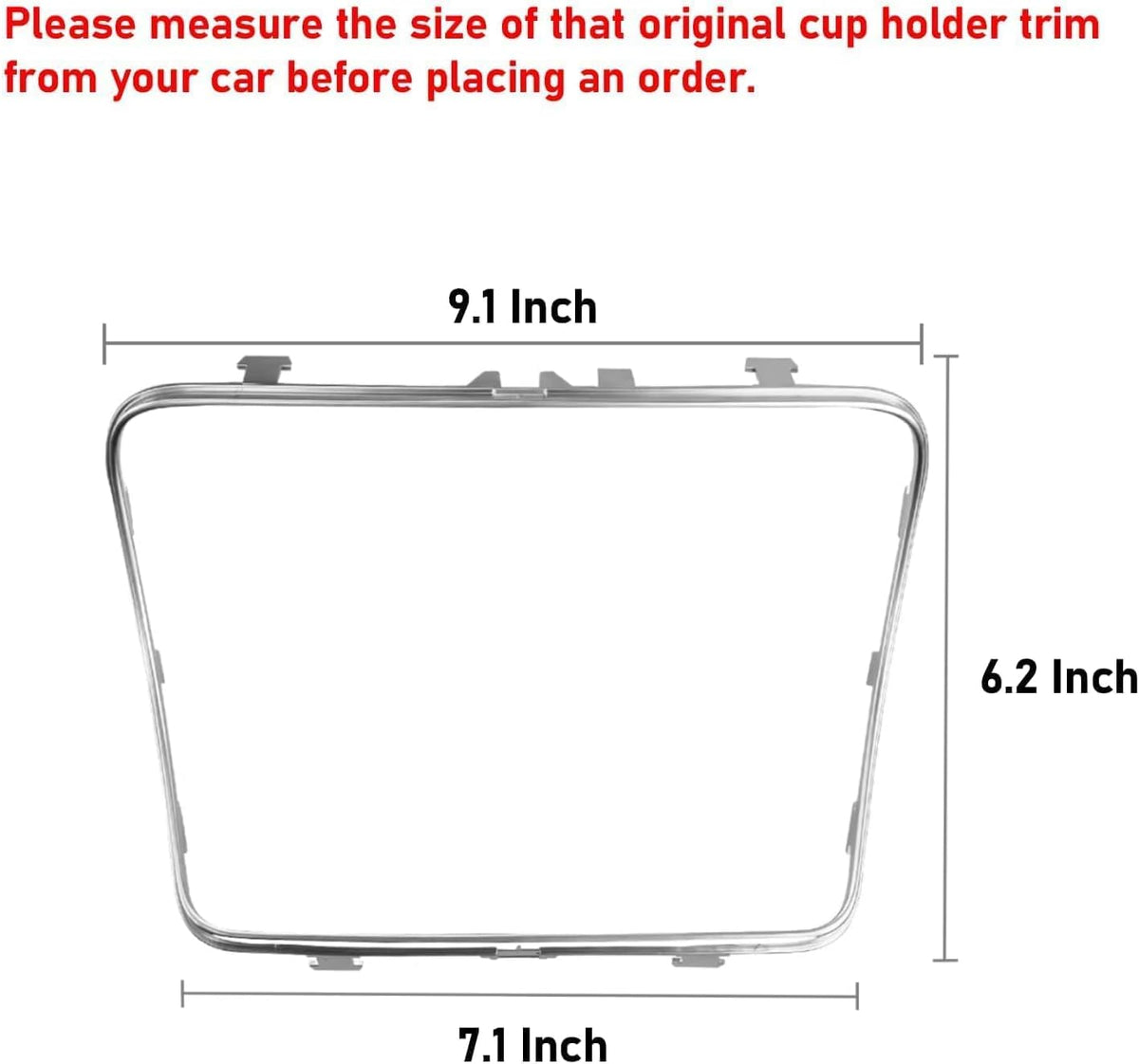 TTCR-II Cup Holder Trim for Mercedes C W205 GLC W253 Silver Chrome Open Box — manufacturer catalog reference