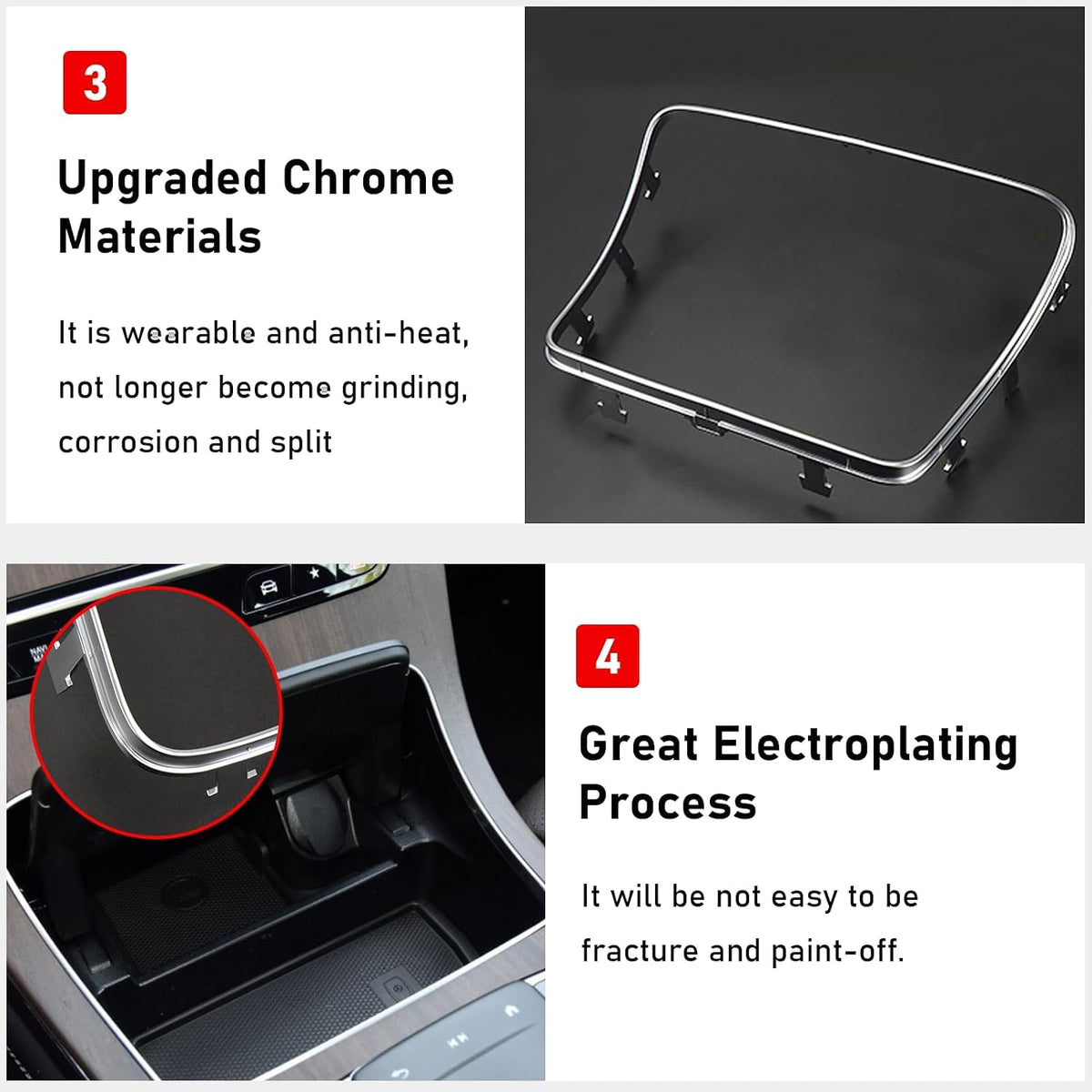 TTCR-II Cup Holder Trim for Mercedes C W205 GLC W253 Silver Chrome Open Box — manufacturer catalog reference