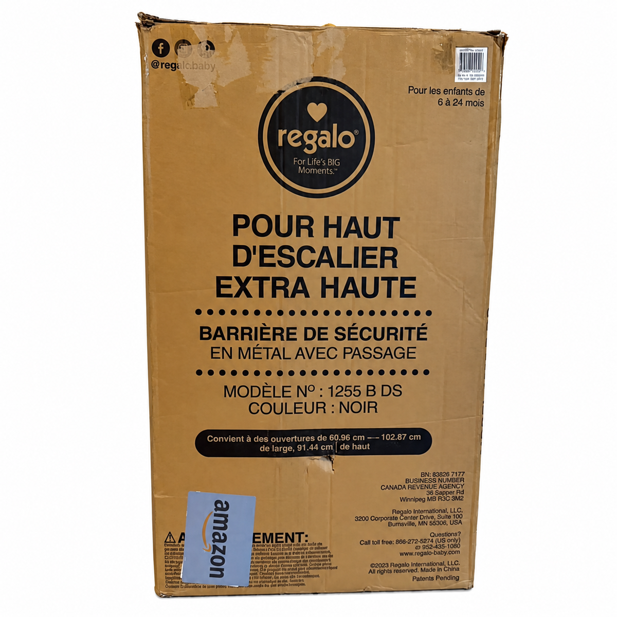 Actual black Regalo 1255 B DS gate and packaging; background cleaned, photo 5