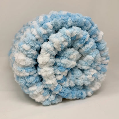 Handmade newborn baby blanket in soft chenille yarn