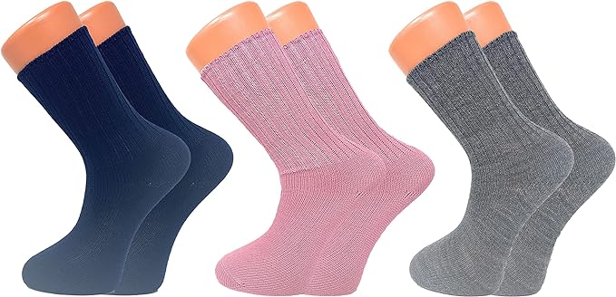 3 Pairs Women’s Loose Fit Crew Socks Soft Sleep Non-Binding Warm Size 5-10