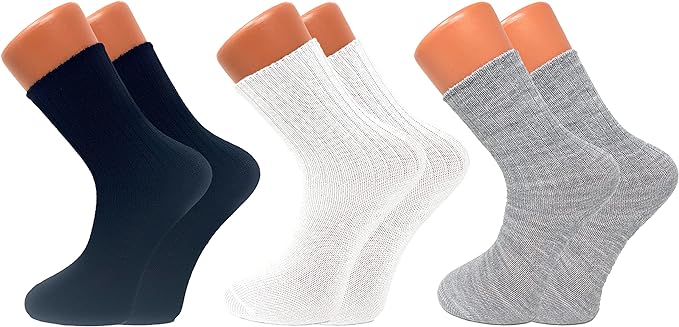 3 Pairs Women’s Loose Fit Crew Socks Soft Sleep Non-Binding Warm Size 5-10