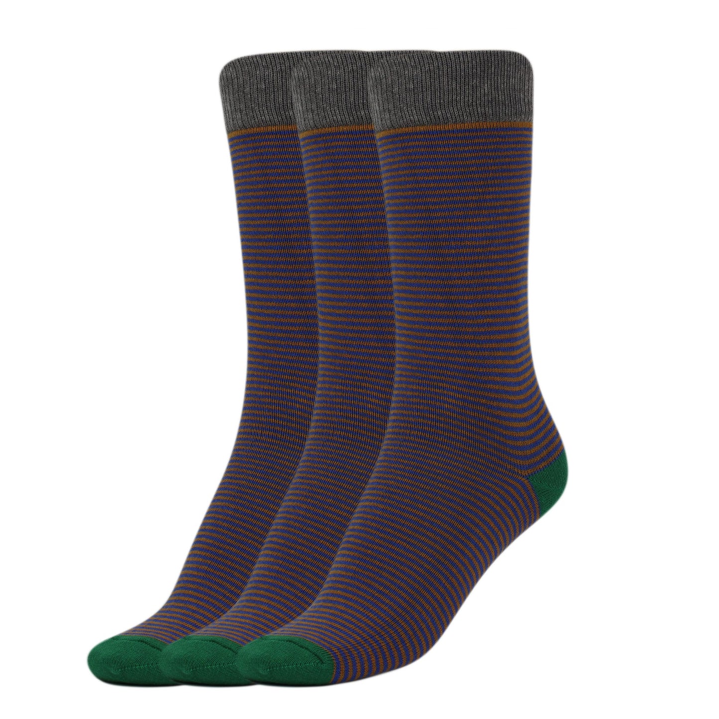 3 Pairs Women’s Striped Cotton Crew Socks Size 9-11 Soft Colorful Casual Wear